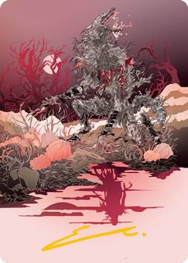 Arlinn, the Moon's Fury Art Card (04/81) (Gold-Stamped Signature) - Art Series: Innistrad: Midnight Hunt Magic: The Gathering trading card