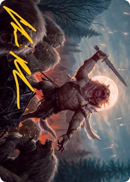 Tovolar, the Midnight Scourge Art Card (06/81) (Gold-Stamped Signature) - Art Series: Innistrad: Midnight Hunt Magic: The Gathering trading card