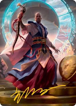 Teferi, Who Slows the Sunset Art Card (Gold-Stamped Signature) - Art Series: Innistrad: Midnight Hunt Magic: The Gathering trading card