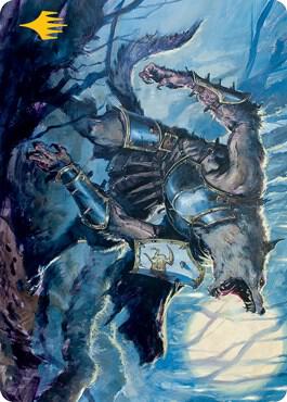 Moonrage Brute Art Card (Gold-Stamped Signature) - Art Series: Innistrad: Midnight Hunt Magic: The Gathering trading card