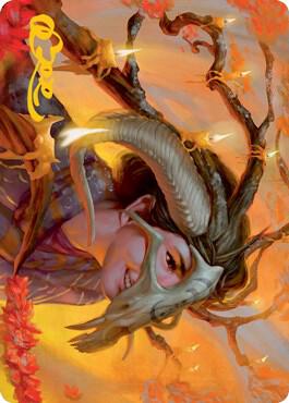 Hedgewitch's Mask Art Card (Gold-Stamped Signature) - Art Series: Innistrad: Midnight Hunt Magic: The Gathering trading card