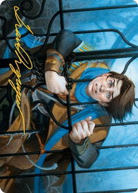 Locked in the Cemetery Art Card (Gold-Stamped Signature) - Art Series: Innistrad: Midnight Hunt (ASMID) #26 - Special Magic: The Gathering Trading Card