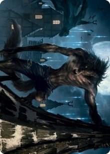 Stalking Predator Art Card - Art Series: Innistrad: Midnight Hunt Magic: The Gathering trading card