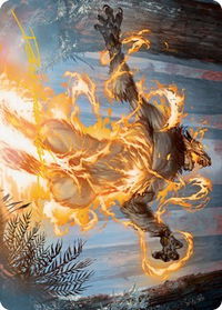 Burn the Accursed Art Card (Gold-Stamped Signature) - Art Series: Innistrad: Midnight Hunt (ASMID) #42 - Special Magic: The Gathering Trading Card