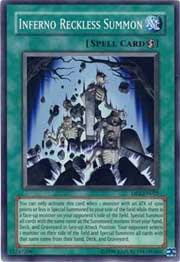 Inferno Reckless Summon trading card from Duelist Pack 2: Chazz Princeton Inferno Reckless Summon - Duelist Pack 2: Chazz Princeton YuGiOh trading card