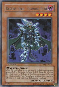 Destiny Hero - Diamond Dude - Enemy of Justice (EOJ) #EOJ-EN003 - Rare YuGiOh Trading Card