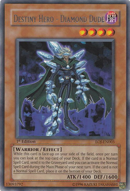 Destiny Hero - Diamond Dude - Enemy of Justice YuGiOh trading card