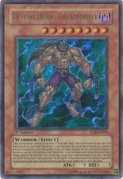 Destiny Hero - Dreadmaster - Enemy of Justice YuGiOh trading card