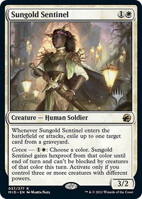 Sungold Sentinel - Promo Pack: Innistrad: Midnight Hunt (PPMID) #37p - Rare Magic: The Gathering Trading Card