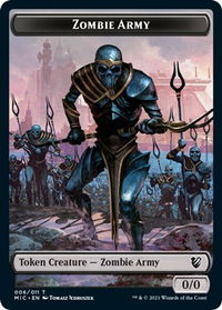 Zombie Army // Zombie (005) Double-Sided Token - Commander: Innistrad: Midnight Hunt (MIC) #6 // 5 - Token Magic: The Gathering Trading Card