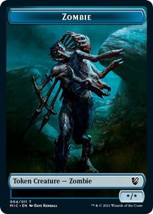 Zombie (004) // Zombie (005) Double-Sided Token - Commander: Innistrad: Midnight Hunt (MIC) #4 // 5 - Token Magic: The Gathering Trading Card