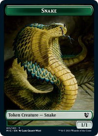 Snake // Spirit Double-Sided Token - Commander: Innistrad: Midnight Hunt (MIC) #11 // 2 - Token Magic: The Gathering Trading Card