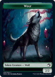 Wolf // Spirit Double-Sided Token - Innistrad: Midnight Hunt (MID) #13 // 2 - Token Magic: The Gathering Trading Card