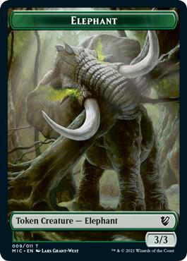 Elephant // Spirit Double-Sided Token - Commander: Innistrad: Midnight Hunt Magic: The Gathering trading card