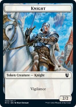 Knight // Wolf Double-Sided Token - Commander: Innistrad: Midnight Hunt Magic: The Gathering trading card
