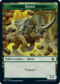 Rhino // Wolf Double-Sided Token - Commander: Innistrad: Midnight Hunt (MIC) #10 // 13 - Token Magic: The Gathering Trading Card