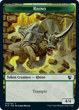 Rhino // Wolf Double-Sided Token - Commander: Innistrad: Midnight Hunt Magic: The Gathering trading card
