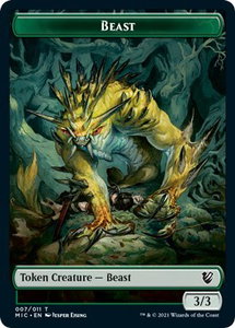 Beast // Spider Double-Sided Token - Commander: Innistrad: Midnight Hunt (MIC) #7 // 11 - Token Magic: The Gathering Trading Card