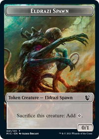 Eldrazi Spawn // Human Soldier Double-Sided Token - Commander: Innistrad: Midnight Hunt (MIC) #1 // 2 - Token Magic: The Gathering Trading Card