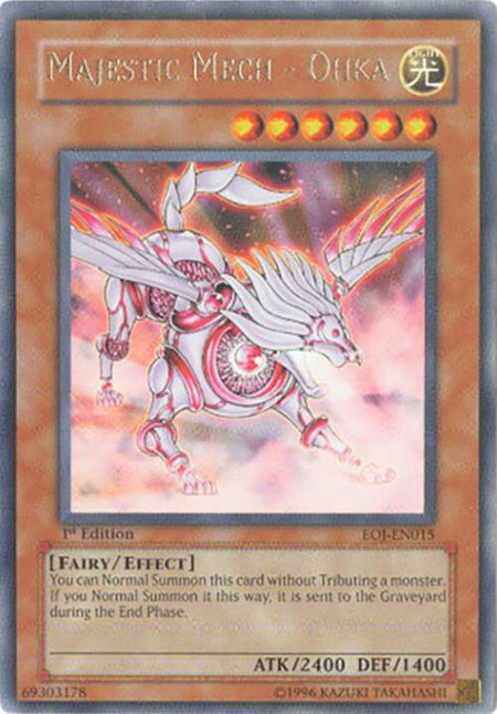 Majestic Mech - Ohka trading card from Enemy of Justice Majestic Mech - Ohka - Enemy of Justice YuGiOh trading card