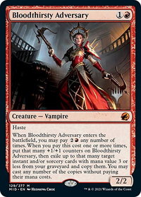 Bloodthirsty Adversary - Promo Pack: Innistrad: Midnight Hunt (PPMID) #129p - Mythic Rare Magic: The Gathering Trading Card