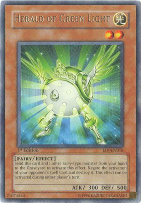 Herald of Green Light trading card from Enemy of Justice Herald of Green Light - Enemy of Justice YuGiOh trading card