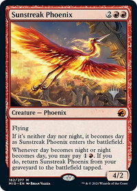 Sunstreak Phoenix - Promo Pack: Innistrad: Midnight Hunt (PPMID) #162p - Mythic Rare Magic: The Gathering Trading Card