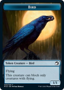 Bird Token - Innistrad: Midnight Hunt (MID) #3 - Token Magic: The Gathering Trading Card