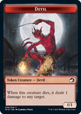 Devil Token - Innistrad: Midnight Hunt Magic: The Gathering trading card