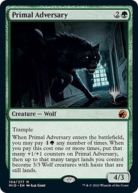Primal Adversary - Promo Pack: Innistrad: Midnight Hunt (PPMID) #194p - Mythic Rare Magic: The Gathering Trading Card