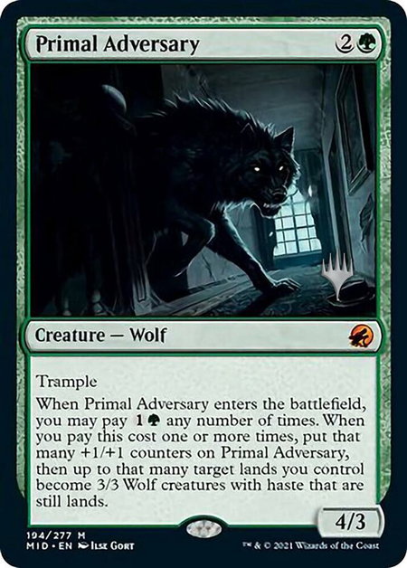 Primal Adversary - Promo Pack: Innistrad: Midnight Hunt Magic: The Gathering trading card