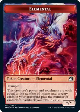 Elemental Token trading card from Innistrad: Midnight Hunt Elemental Token - Innistrad: Midnight Hunt Magic: The Gathering trading card