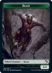 Beast Token - Innistrad: Midnight Hunt (MID) #8 - Token Magic: The Gathering Trading Card