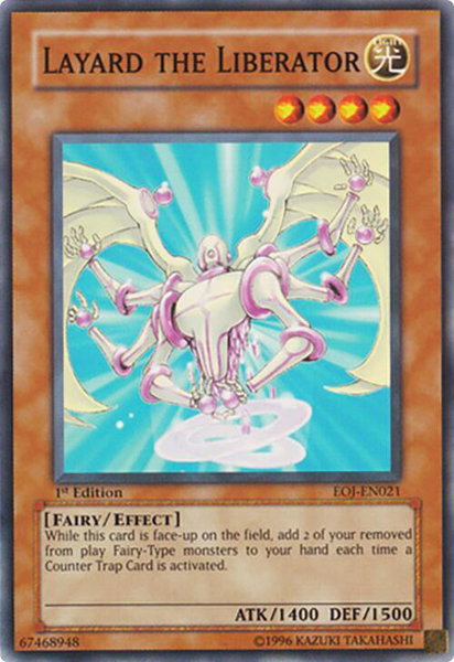 Layard the Liberator trading card from Enemy of Justice Layard the Liberator - Enemy of Justice YuGiOh trading card