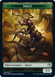 Insect Token - Innistrad: Midnight Hunt (MID) #9 - Token Magic: The Gathering Trading Card