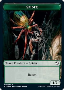 Spider Token - Innistrad: Midnight Hunt Magic: The Gathering trading card