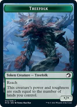 Treefolk Token - Innistrad: Midnight Hunt Magic: The Gathering trading card