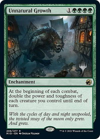 Unnatural Growth - Promo Pack: Innistrad: Midnight Hunt (PPMID) #206p - Rare Magic: The Gathering Trading Card