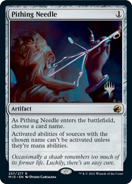 Pithing Needle - Promo Pack: Innistrad: Midnight Hunt Magic: The Gathering trading card