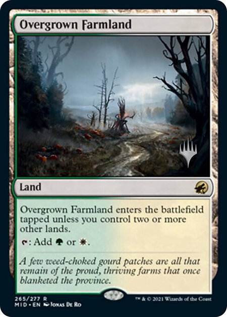 Overgrown Farmland - Promo Pack: Innistrad: Midnight Hunt Magic: The Gathering trading card