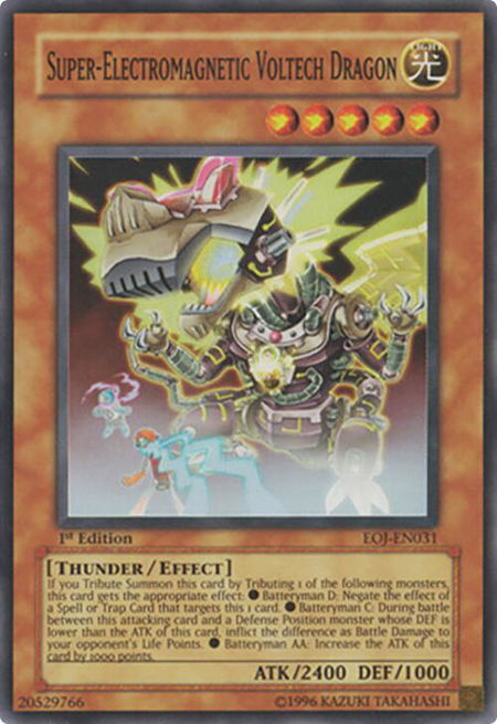 Super-Electromagnetic Voltech Dragon - Enemy of Justice YuGiOh trading card