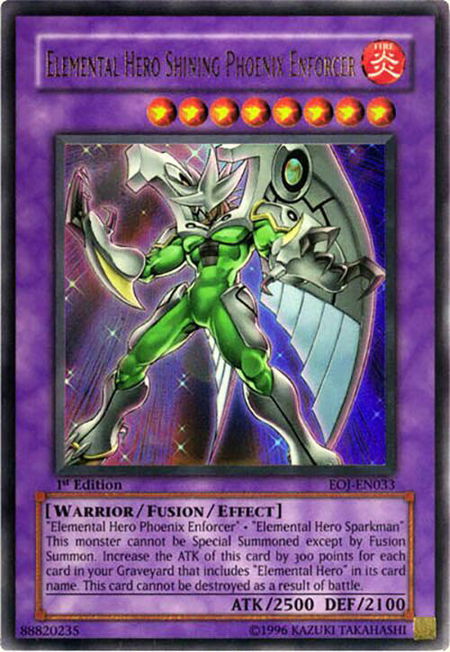 Elemental Hero Shining Phoenix Enforcer - Enemy of Justice YuGiOh trading card