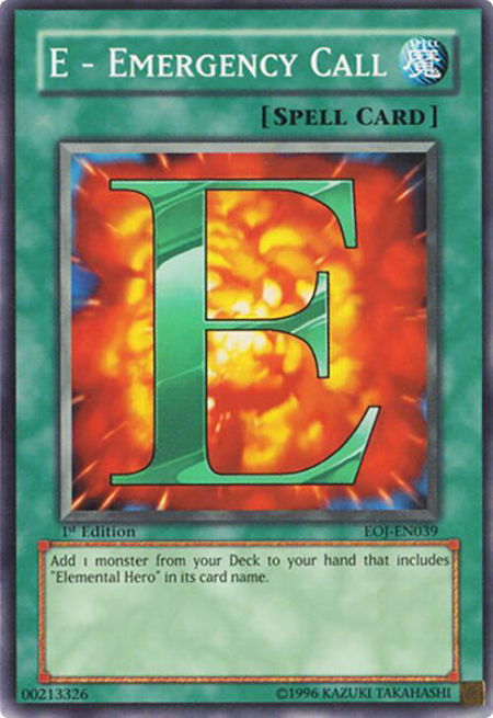 E - Emergency Call - Enemy of Justice YuGiOh trading card