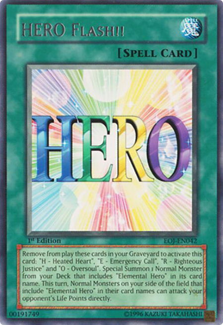 HERO Flash!! - Enemy of Justice YuGiOh trading card