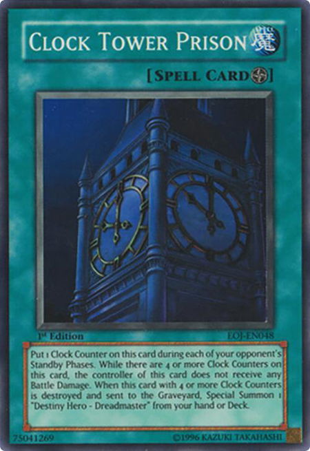 Clock Tower Prison trading card from Enemy of Justice Clock Tower Prison - Enemy of Justice YuGiOh trading card