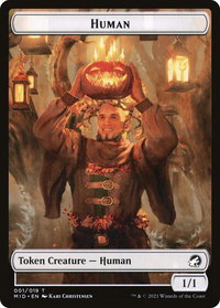 Human // Insect Double-Sided Token - Innistrad: Midnight Hunt (MID) #1 // 9 - Token Magic: The Gathering Trading Card