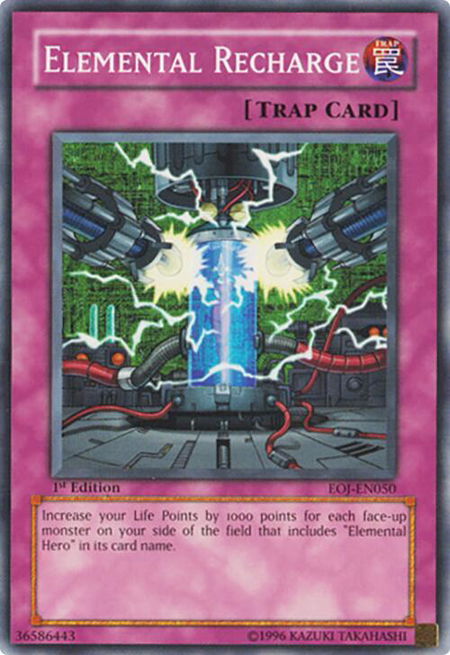 Elemental Recharge trading card from Enemy of Justice Elemental Recharge - Enemy of Justice YuGiOh trading card