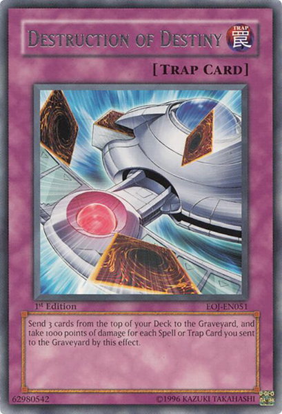 Destruction of Destiny trading card from Enemy of Justice Destruction of Destiny - Enemy of Justice YuGiOh trading card