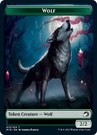 Wolf // Bat Double-Sided Token - Innistrad: Midnight Hunt (MID) #13 // 4 - Token Magic: The Gathering Trading Card