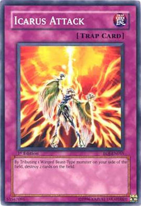 Icarus Attack trading card from Enemy of Justice Icarus Attack - Enemy of Justice YuGiOh trading card